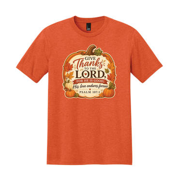 Thankgiving Psalm 107:1 Tri-Blend Shirt
