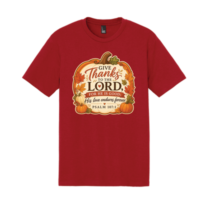 Thankgiving Psalm 107:1 Tri-Blend Shirt